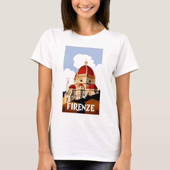 Reser den Florence italien 1930 affischen Tee Shirt (Framsida)