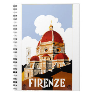 Reser den Florence italienduomoen 1930 affischen Anteckningsbok Med Spiral