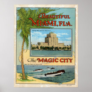 Reser den härliga Miami Florida för vintage Poster