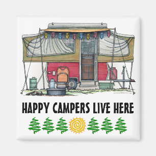 Reser den Popup camparen för gullig RV-vintage Magnet