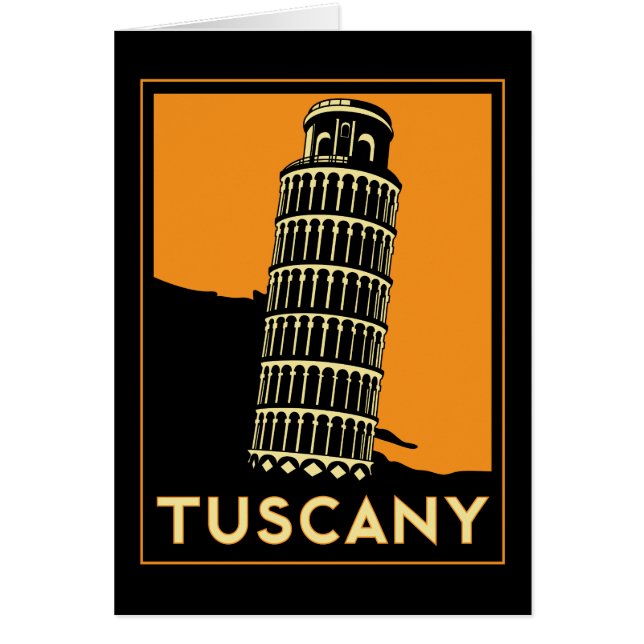 Reser den retro art déco för den Tuscany italien Hälsningskort (Framsidan)