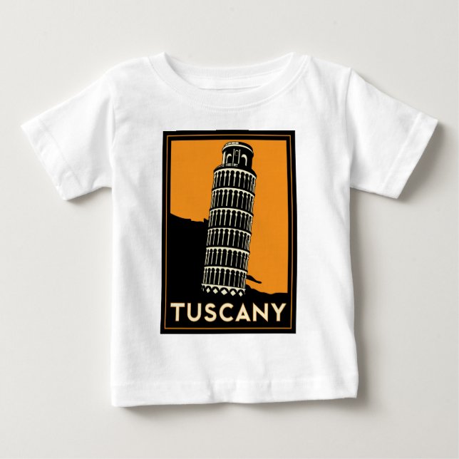 Reser den retro art déco för den Tuscany italien T-shirt (Framsida)