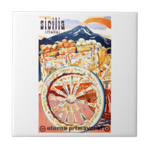 Reser den Sicily italien 1947 den eviga våren fö Kakelplatta