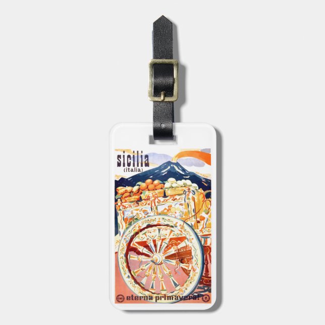 Reser den Sicily italien 1947 den eviga våren för Bagagebricka (Vertikal Framsida)