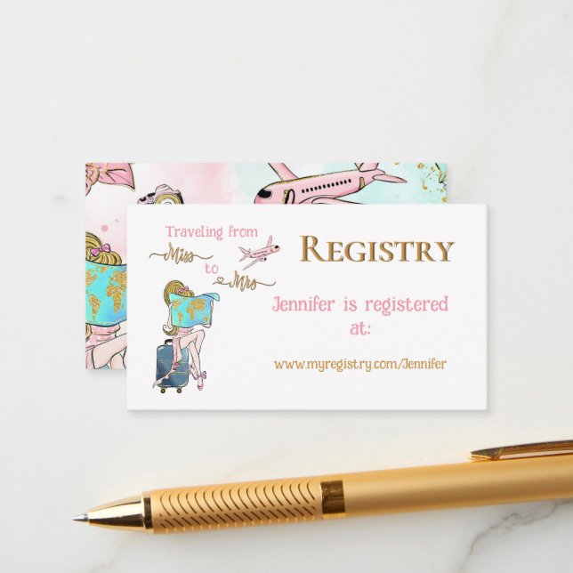 Reser från Fröken till Fru Bröllopspresentregister Tilläggskort (Fram/Back In Situ)