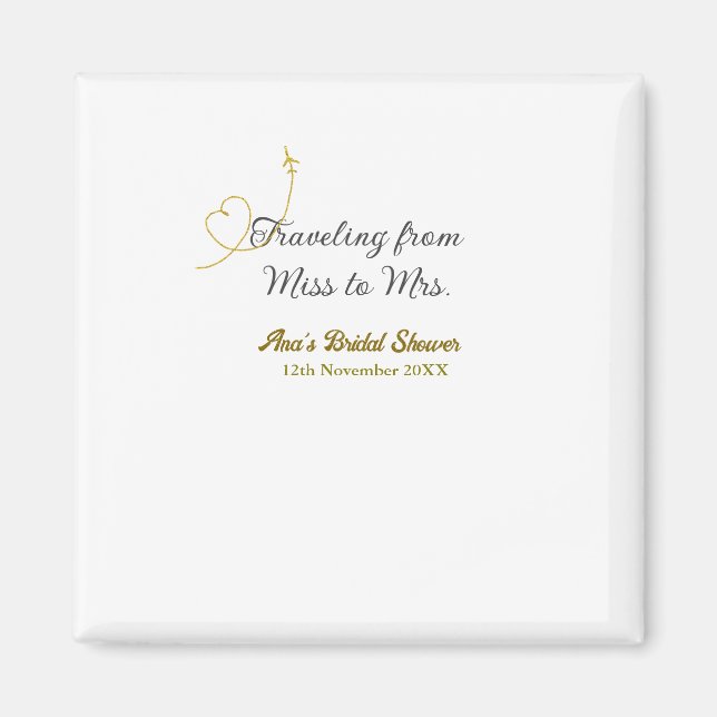 Reser från Fröken till Fru möhippa lägg till namn Magnet (Framsidan)