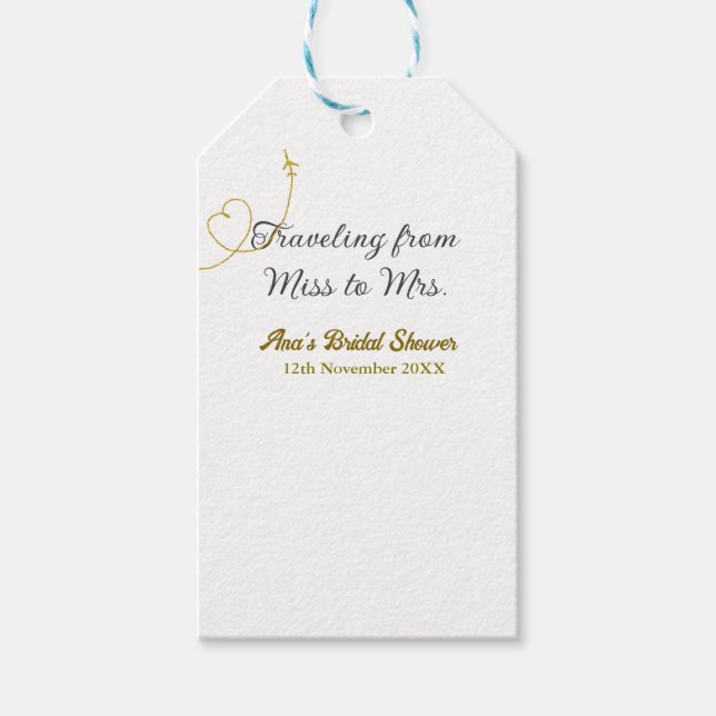 Reser från Fröken till Fru möhippa lägg till namn Presentetikett (Framsidan)