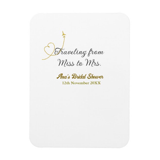 Reser från Fröken till Mrs bröllopsfest med namn Magnet (Vertikal)