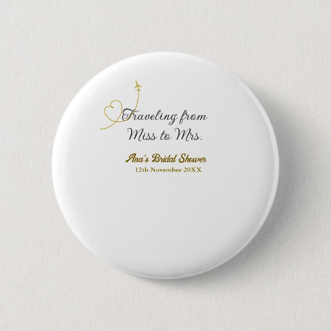 Reser från Fröken till Mrs möhippa lägg till namn Knapp (Framsida)