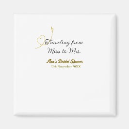 Reser från Fröken till Mrs sängkantsfest lägg till Magnet