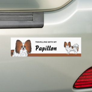 Reser med min röda sable Papillon-hund Bildekal
