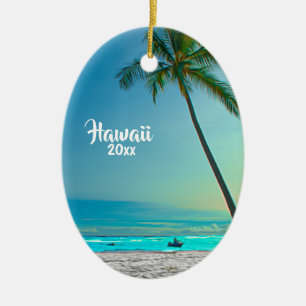 Reser sidfotoet Hawaii för anpassningsbar 2 Julgransprydnad Keramik