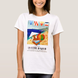 Reser Visitez LaCote d'Azur fransk 1957 affischen Tee Shirt