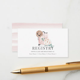 Reseregister för bröllopsfest med rosa resväsktema tilläggskort