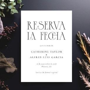 Reserva La Fecha Black White Bröllop Spara Datumet