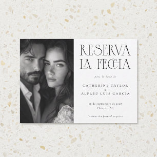 Reserva La Fecha Black White Spain Photo Bröllop Spara Datumet