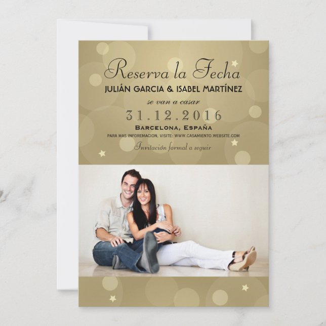 Reserva la Fecha Casamiento Anuncio Targeta Foto Inbjudningar (Framsida)