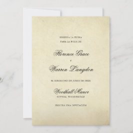 Reserva La Fecha Elegant Beige Vintage Spanska Spara Datumet