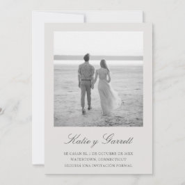 Reserva la Fecha Elegant Simple Grått Photo Spain Spara Datumet