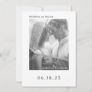 Reserva La Fecha Modern Black and White Photo Spara Datumet