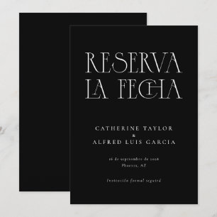 Reserva La Fecha Modern Black Spain Bröllop Spara Datumet