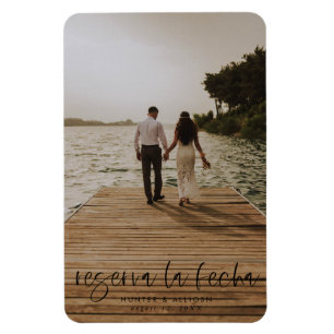 Reserva La Fecha Modern Fotoinbjudan Magnet