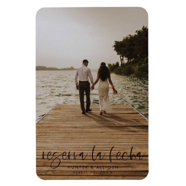 Reserva La Fecha Modern Fotoinbjudan Magnet (Vertikal)