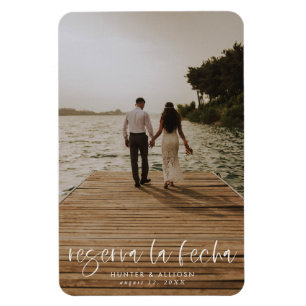 Reserva La Fecha Modern Fotoinbjudan Magnet