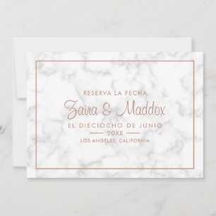 Reserva La Fecha Modern Marble Ro Guld Spanien Spara Datumet