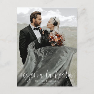 Reserva La Fecha Modernt Foto Postkort Meddelande Vykort