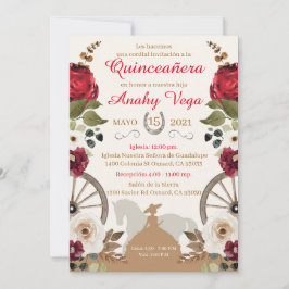 Reserva La Fecha Quinceanera Red Charra, Watercol Spara Datumet