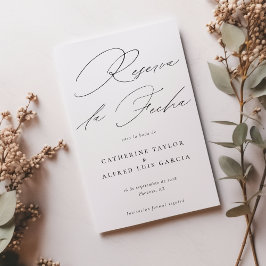 Reserva La Fecha Spanis Script Bröllop Photo Spara Datumet