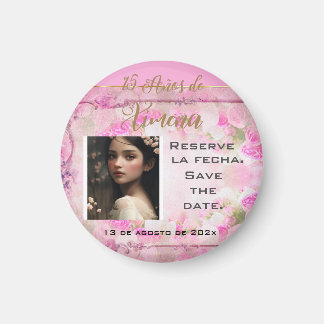Reserve la fecha /Save Date en Rosa y Oro Magnet