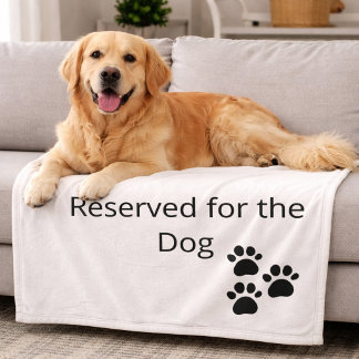Reserved for the Dog Minimalist Blanket Fleecefilt