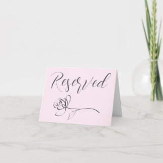 reserved note card tent sign minimalist rose anteckningskort