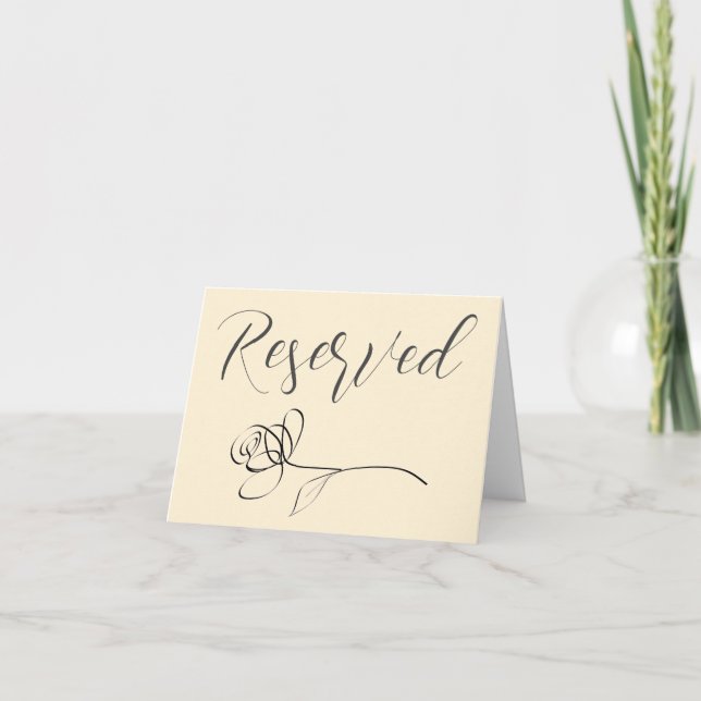 reserved note card tent sign minimalist rose anteckningskort (Framsida)