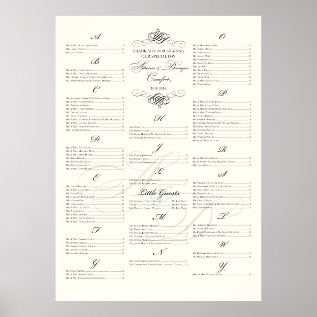 ***RESERVED*** Sittdiagram för Adreena+Deuayne Poster (Framsidan)