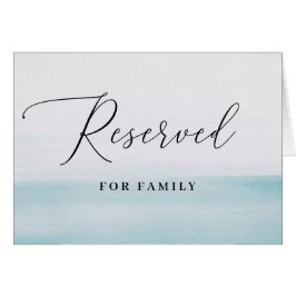 Reserved | Watercolor Blue Wedding Seating Sign OBS Kort