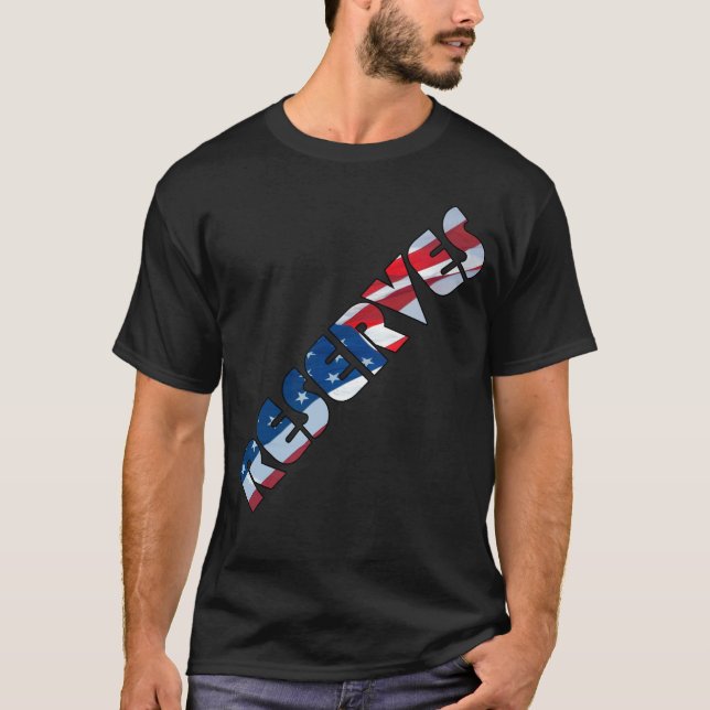 RESERVER I Wave American Flagga Font T Shirt (Framsida)