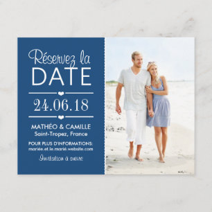 Réserver la Date du Mariage   Cartes Avec Photo Inbjudningar
