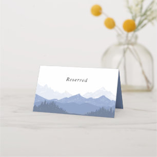 Reserverad Blue Mountain Scenery Bröllop Anpassnin Placeringskort