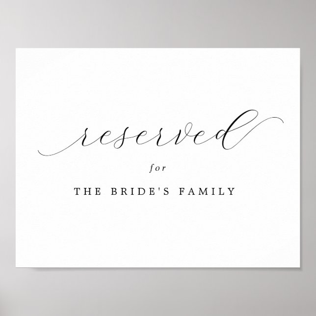 Reserverad | Brides Family Printable Bröllop-tecke Poster (Framsidan)