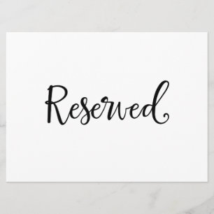 "Reserverad" bröllpskylt Rustik kalligrafi Inbjudningar