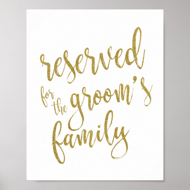Reserverad för Grooms familje-Glitter 8 x 10-tecke Poster (Framsidan)