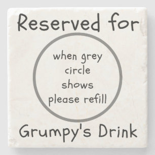 Reserverad för Grumpys Drink Oak sarastic Underläg Stenunderlägg