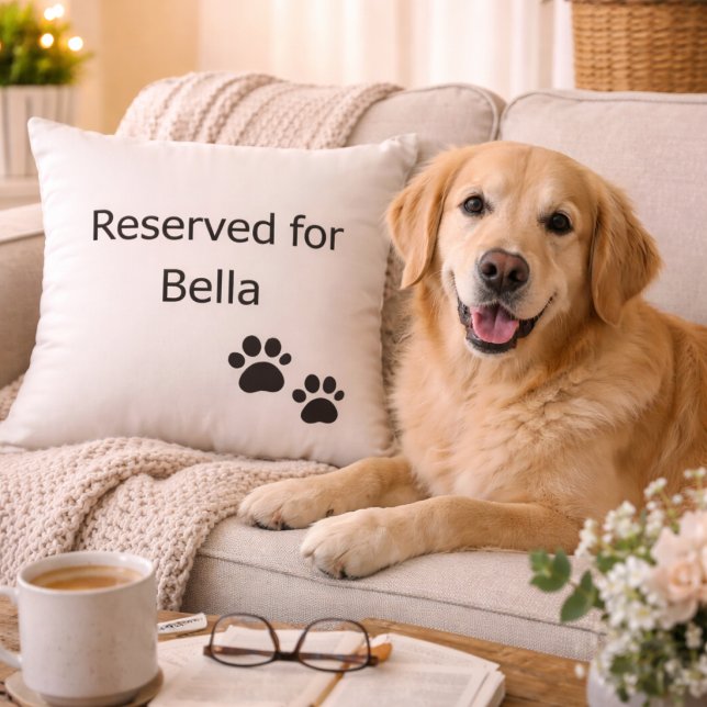 Reserverad för hund Kuddöjd med eget namn kudde (Skapare uppladdad)