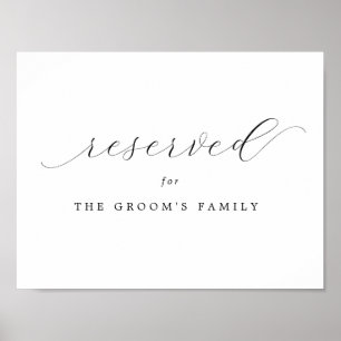 Reserverad Grooms utskrivbara Bröllop-familjskyl Poster