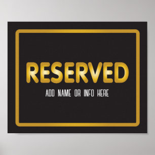 Reserverad inloggning Elegant Black och Guld Poster