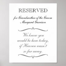 Reserverad mormor från Groom Memorial Bröllop