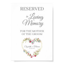 Reserverad plats för bröllop I kärleksfulla minne 